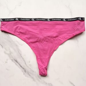 NWOT CALVIN KLEIN 1996 COTTON STRETCH MODERN THONG PANTY IN PINK SIZE L/XL